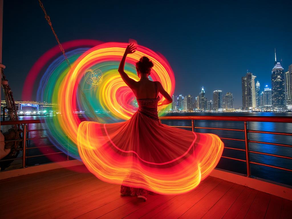 Tanoura dance performance on dhow cruise