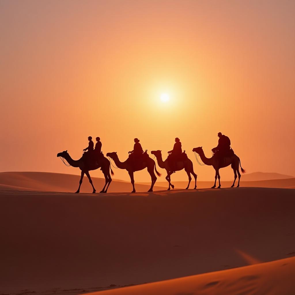Morning Desert Safari Camel Ride at Sunrise