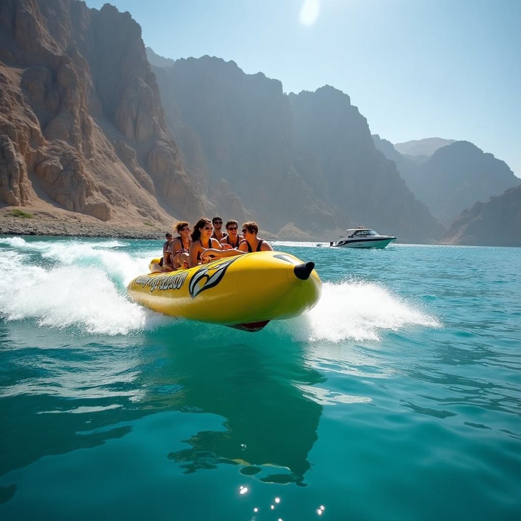 Banana boat ride in Musandam